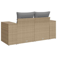 Dvivietė sodo sofa su pagalvėlėmis, smėlio spalvos, poliratanas - Namų Idėja