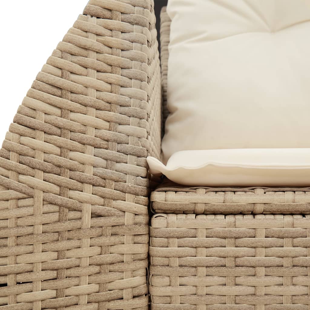 Dvivietė sodo sofa su pagalvėlėmis, smėlio spalvos, poliratanas - Namų Idėja