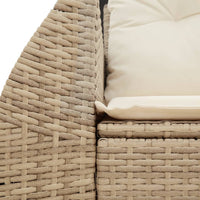 Dvivietė sodo sofa su pagalvėlėmis, smėlio spalvos, poliratanas - Namų Idėja