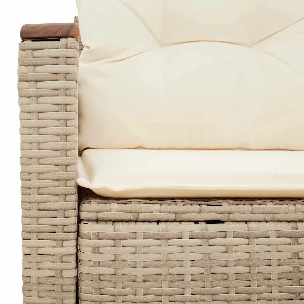 Dvivietė sodo sofa su pagalvėlėmis, smėlio spalvos, poliratanas - Namų Idėja