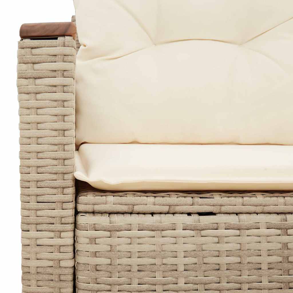 Dvivietė sodo sofa su pagalvėlėmis, smėlio spalvos, poliratanas - Namų Idėja