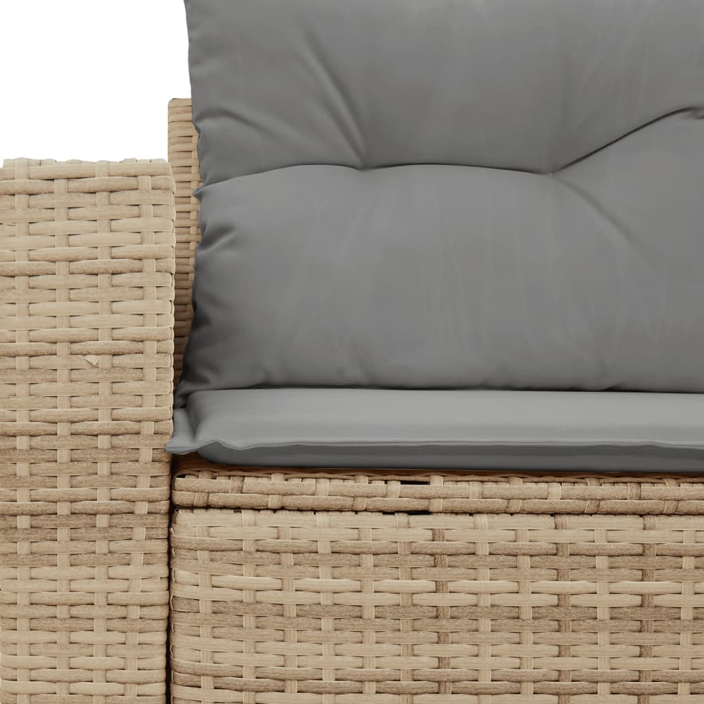 Dvivietė sodo sofa su pagalvėlėmis, smėlio spalvos, poliratanas - Namų Idėja