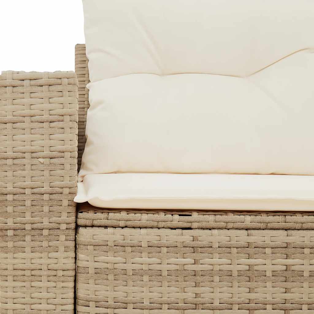 Dvivietė sodo sofa su pagalvėlėmis, smėlio spalvos, poliratanas - Namų Idėja
