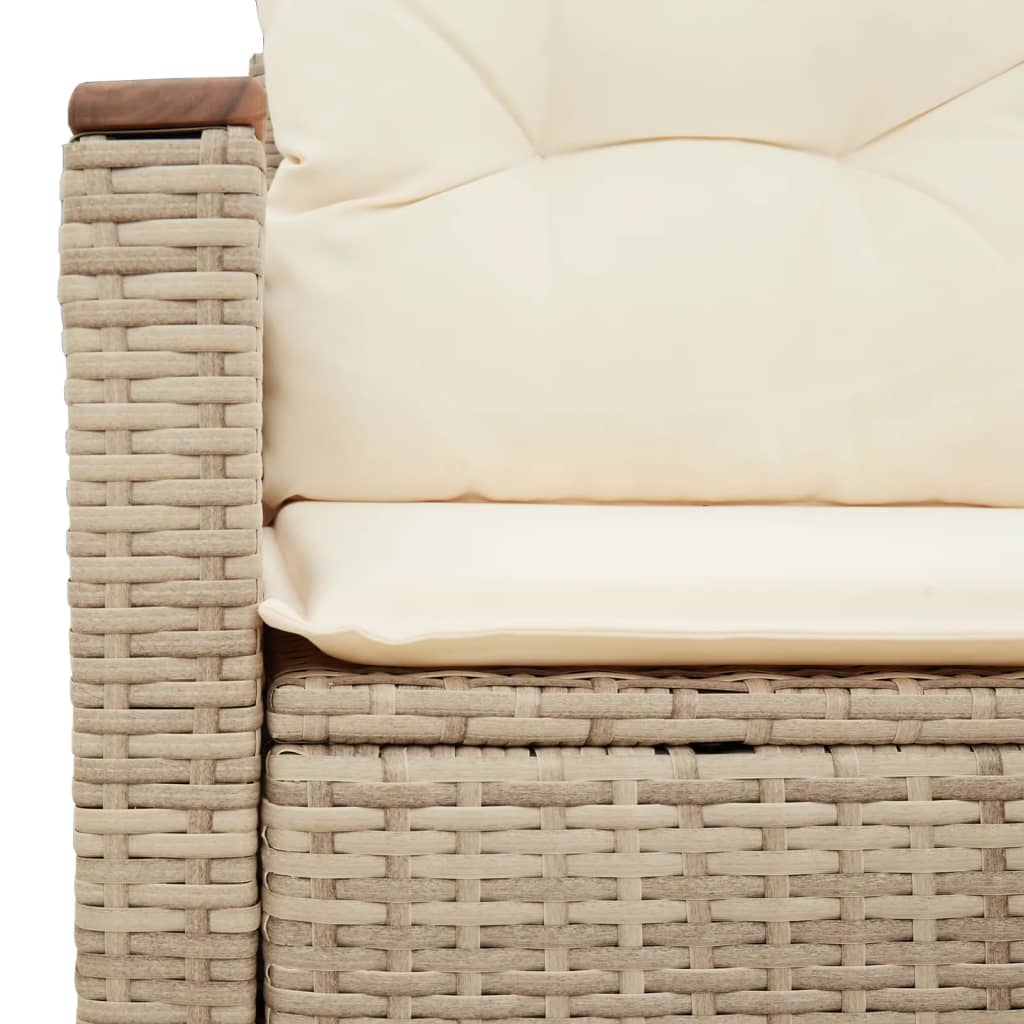 Dvivietė sodo sofa su pagalvėlėmis, smėlio spalvos, poliratanas - Namų Idėja