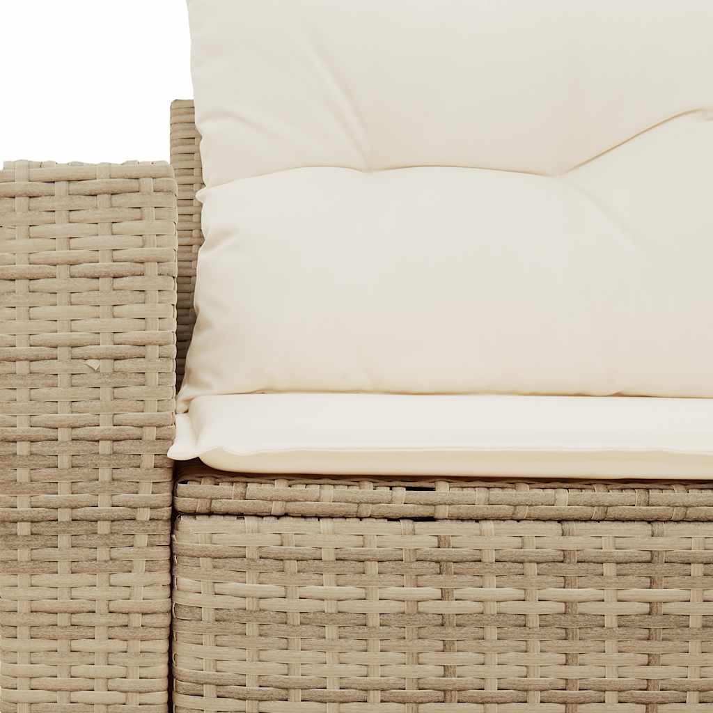 Dvivietė sodo sofa su pagalvėlėmis, smėlio spalvos, poliratanas - Namų Idėja