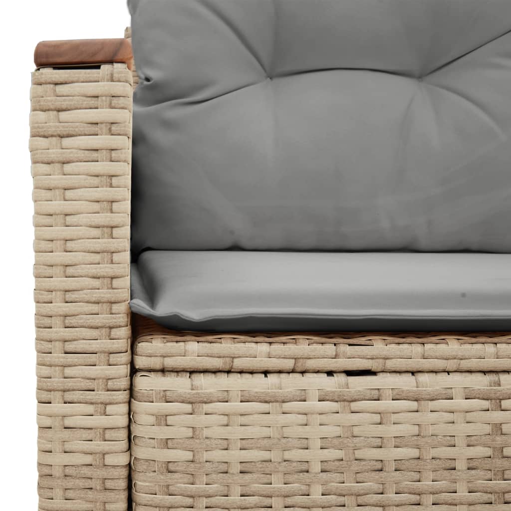 Dvivietė sodo sofa su pagalvėlėmis, smėlio spalvos, poliratanas - Namų Idėja