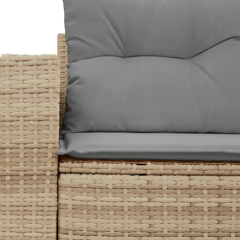 Dvivietė sodo sofa su pagalvėlėmis, smėlio spalvos, poliratanas - Namų Idėja