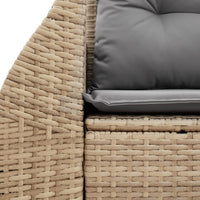 Dvivietė sodo sofa su pagalvėlėmis, smėlio spalvos, poliratanas - Namų Idėja