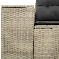 Dvivietė sodo sofa su pagalvėlėmis, šviesiai pilka, poliratanas - Namų Idėja