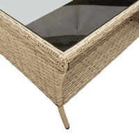 Dvivietė sodo sofa su staliuku ir pagalvėlėmis, smėlio spalvos - Namų Idėja
