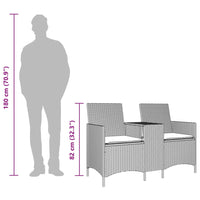 Dvivietė sodo sofa su staliuku ir pagalvėlėmis, smėlio spalvos - Namų Idėja