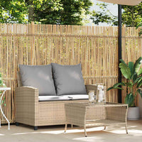 Dvivietė sodo sofa su staliuku ir pagalvėlėmis, smėlio spalvos - Namų Idėja