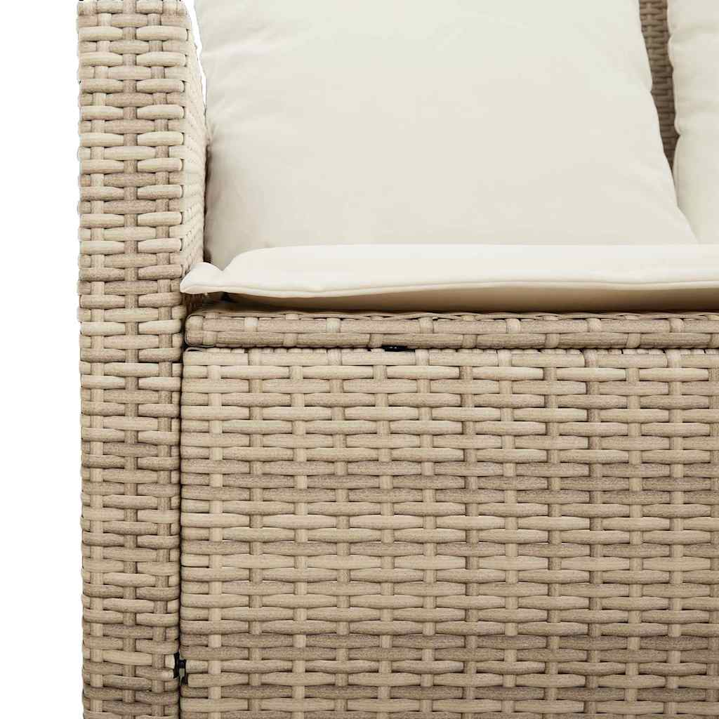 Dvivietė sodo sofa su staliuku ir pagalvėlėmis, smėlio spalvos - Namų Idėja