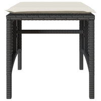 Dvivietė sodo sofa su staliuku/taburetėmis, juoda, poliratanas - Namų Idėja