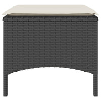 Dvivietė sodo sofa su staliuku/taburetėmis, juoda, poliratanas - Namų Idėja