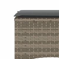 Dvivietė sodo sofa su staliuku/taburetėmis, pilka, poliratanas - Namų Idėja