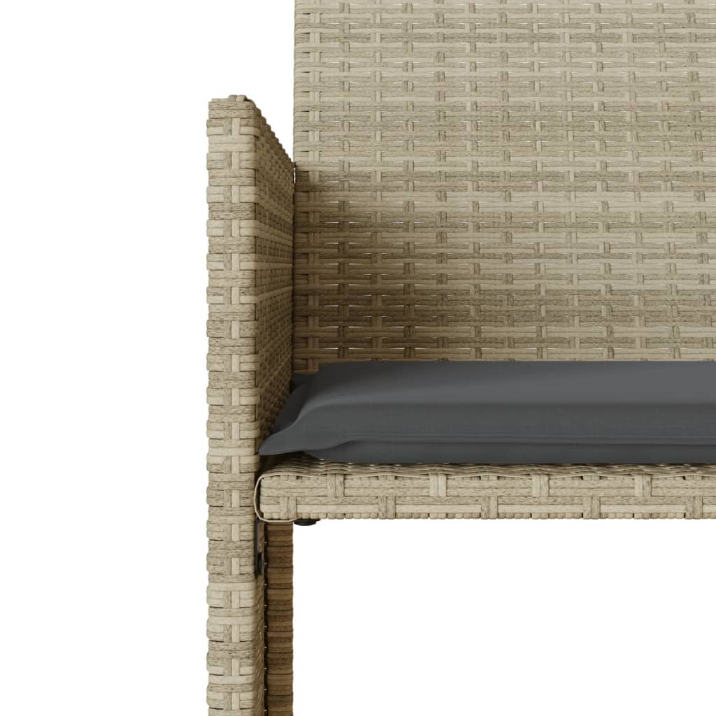 Dvivietė sodo sofa su staliuku/taburetėmis, pilka, poliratanas - Namų Idėja
