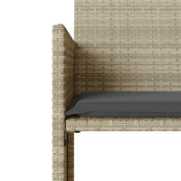 Dvivietė sodo sofa su staliuku/taburetėmis, pilka, poliratanas - Namų Idėja