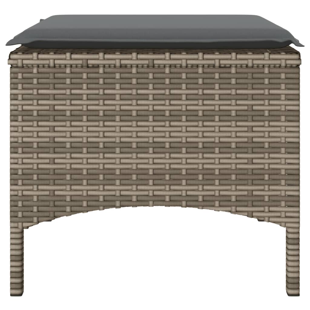 Dvivietė sodo sofa su staliuku/taburetėmis, pilka, poliratanas - Namų Idėja