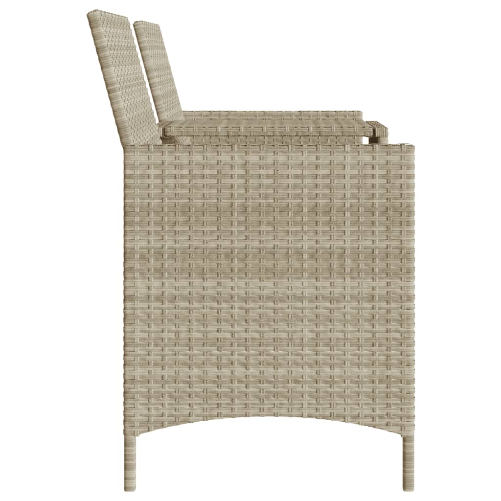 Dvivietė sodo sofa su staliuku/taburetėmis, pilka, poliratanas - Namų Idėja