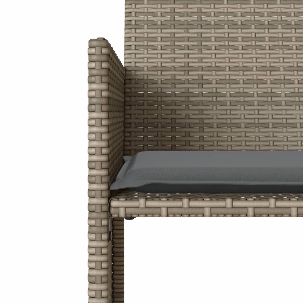 Dvivietė sodo sofa su staliuku/taburetėmis, pilka, poliratanas - Namų Idėja