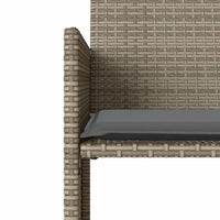 Dvivietė sodo sofa su staliuku/taburetėmis, pilka, poliratanas - Namų Idėja