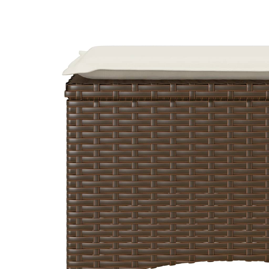 Dvivietė sodo sofa su staliuku/taburetėmis, ruda, poliratanas - Namų Idėja