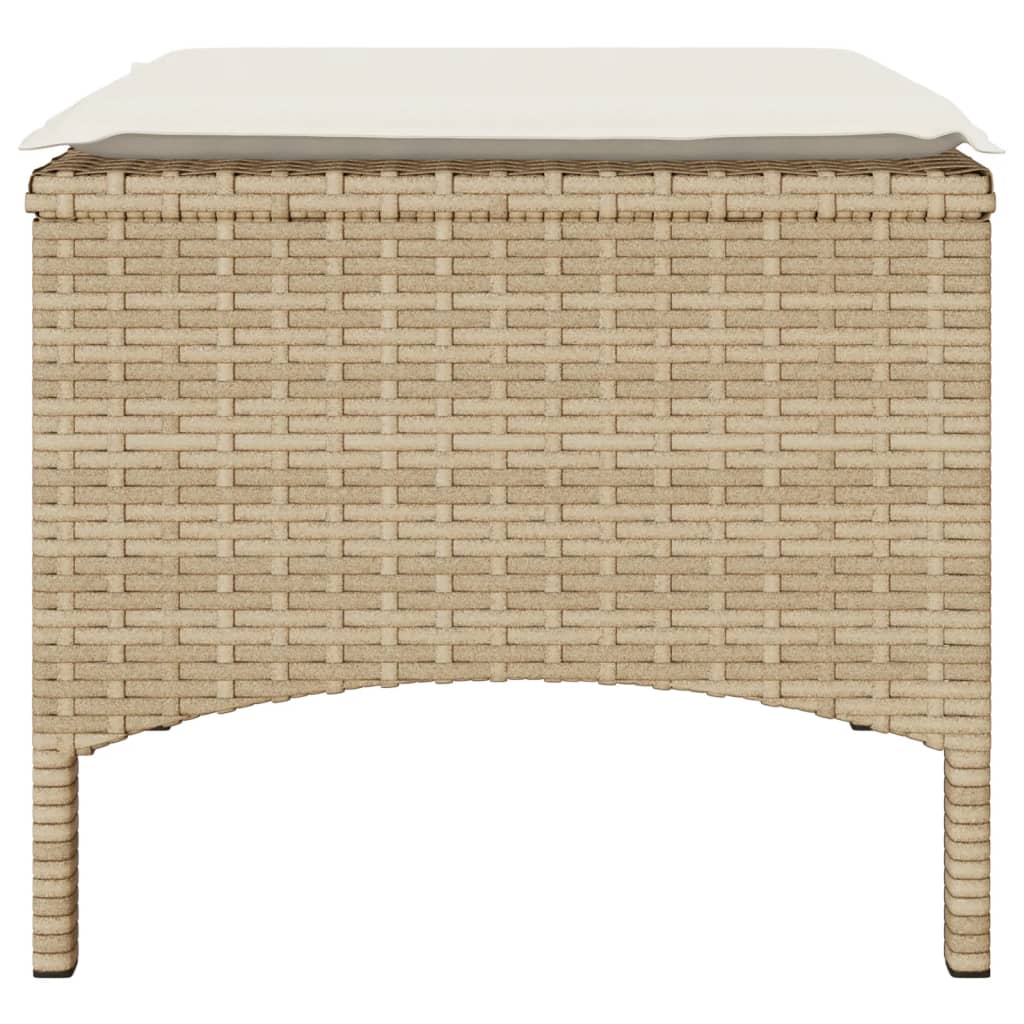 Dvivietė sodo sofa su staliuku/taburetėmis, smėlio, poliratanas - Namų Idėja