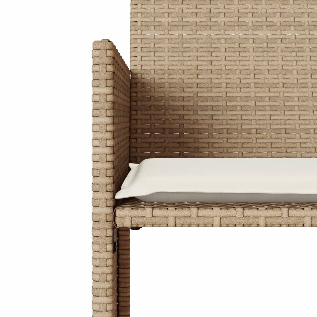 Dvivietė sodo sofa su staliuku/taburetėmis, smėlio, poliratanas - Namų Idėja
