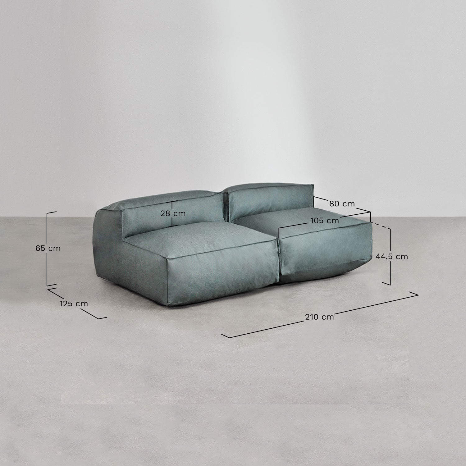 Modulinė lauko sofa VELVA, 2 vietos, kreminė
