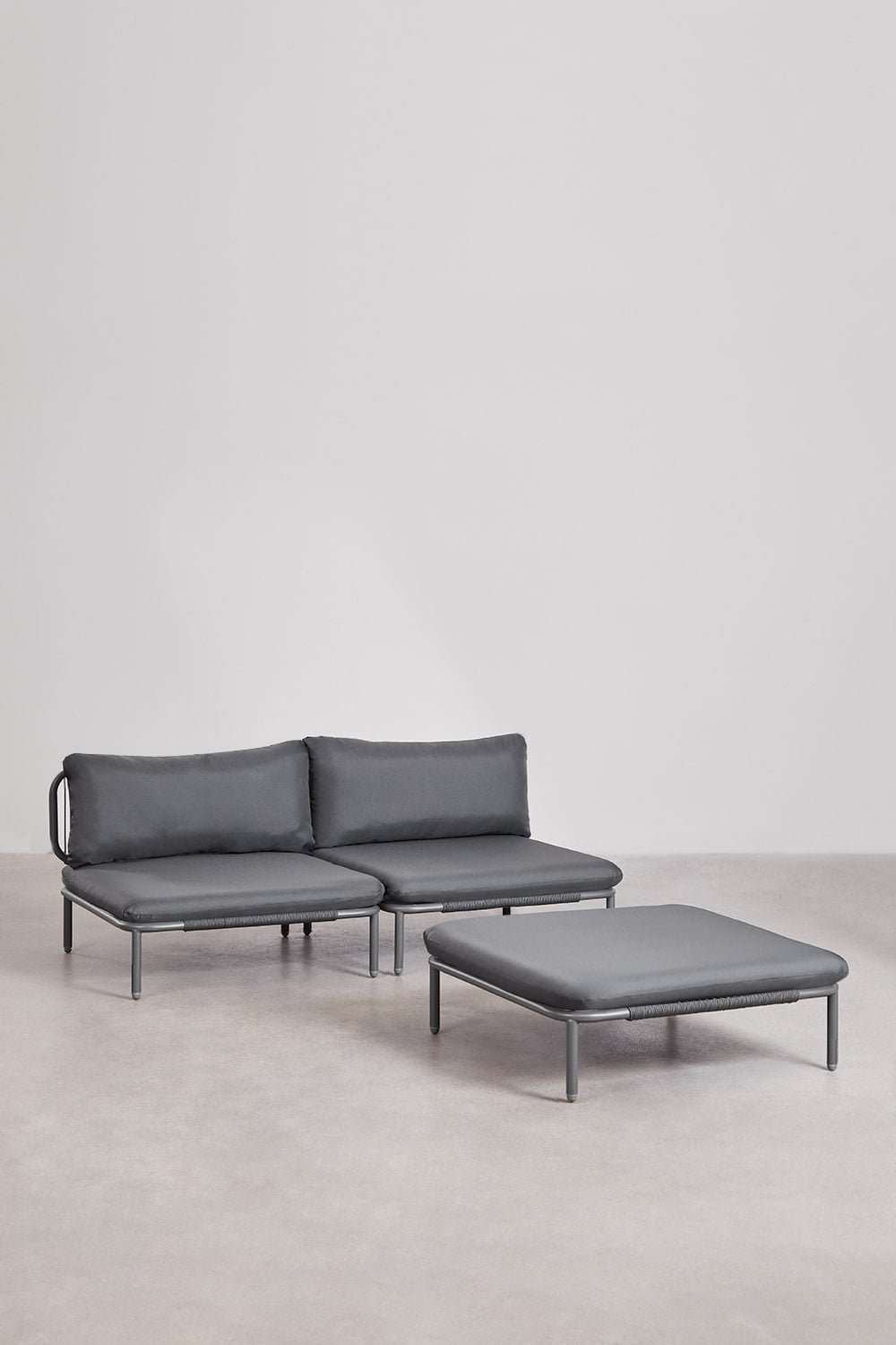 Outdoor sofa GRAPHITE, two-piece set, graphite grey