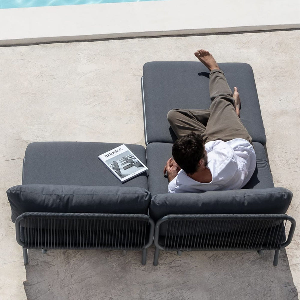 Outdoor sofa GRAPHITE, two-piece set, graphite grey