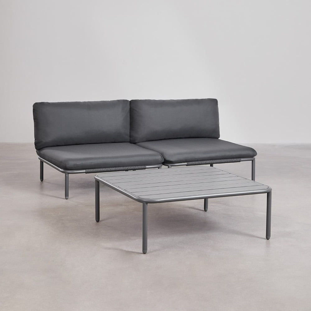 Outdoor sofa GRAPHITE, two-piece set, graphite grey