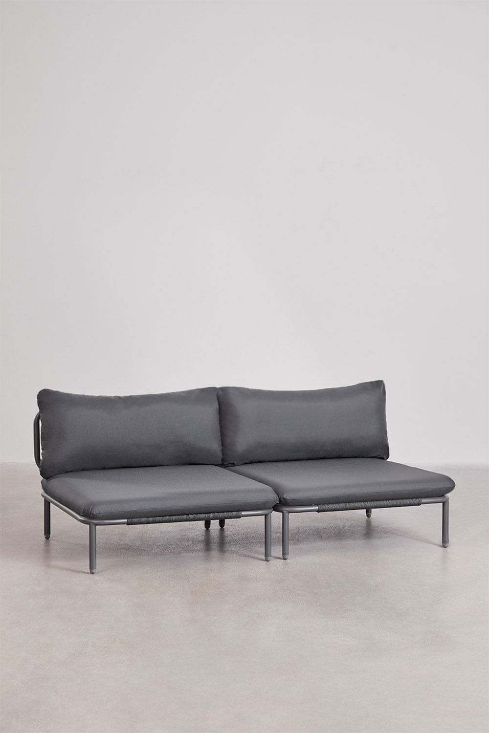 Outdoor sofa GRAPHITE, two-seater module, graphite grey