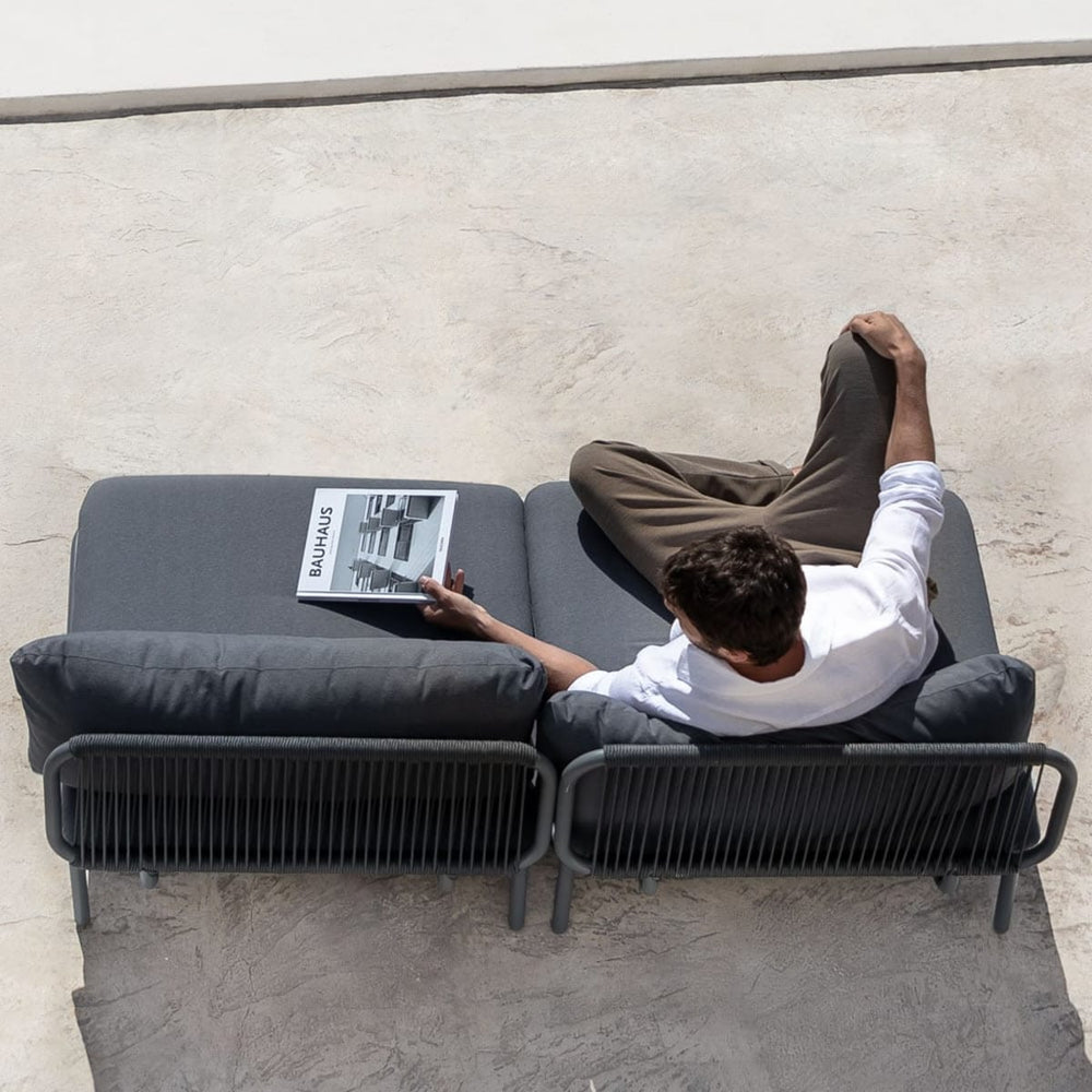Outdoor sofa GRAPHITE, two-seater module, graphite grey