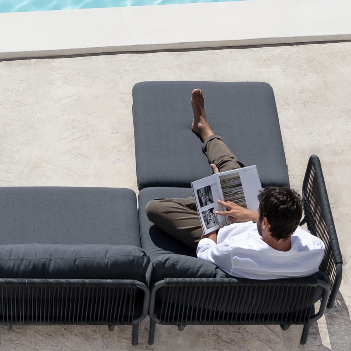 Outdoor sofa GRAPHITE, two-piece set