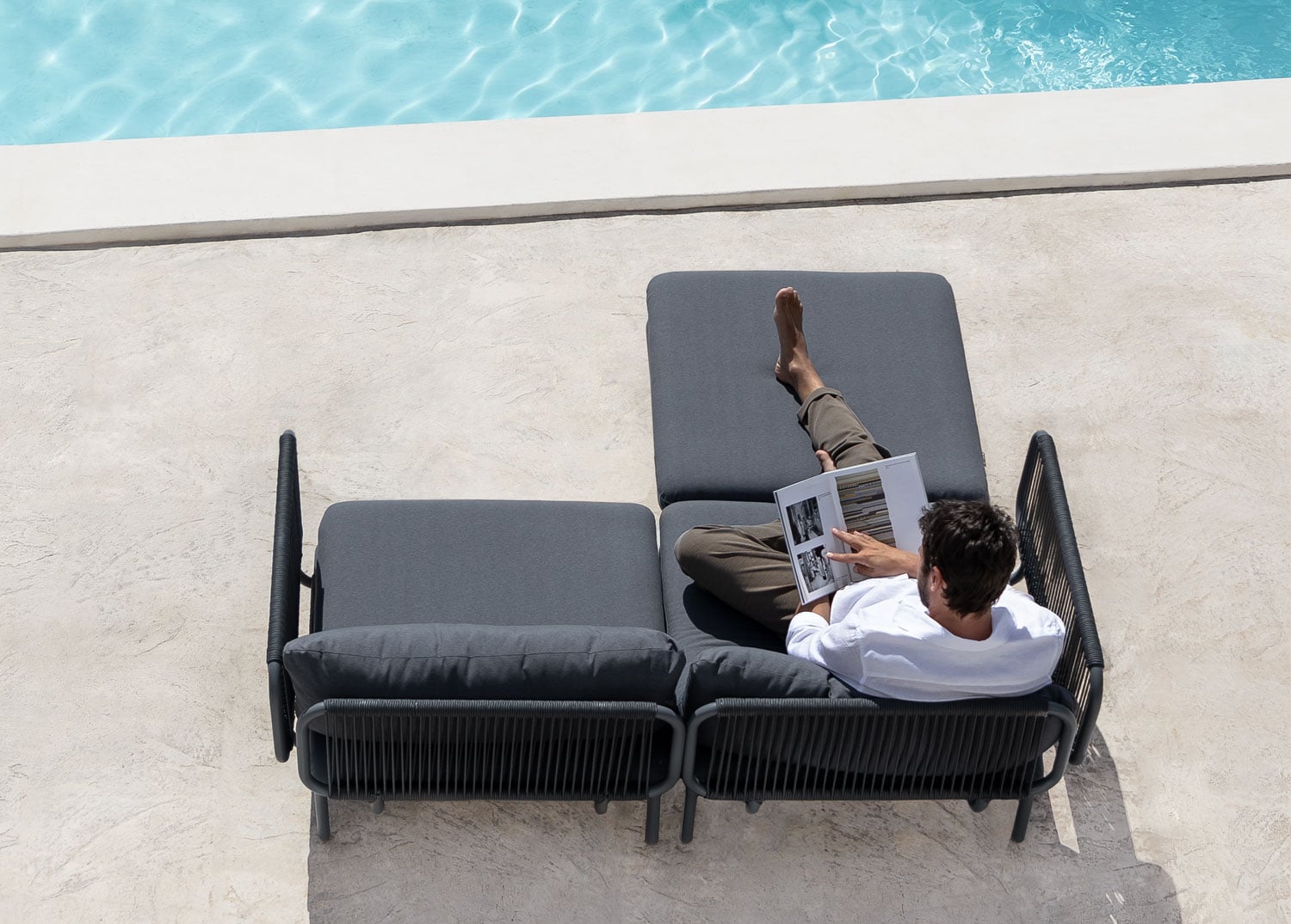 Outdoor sofa GRAPHITE, two-piece set