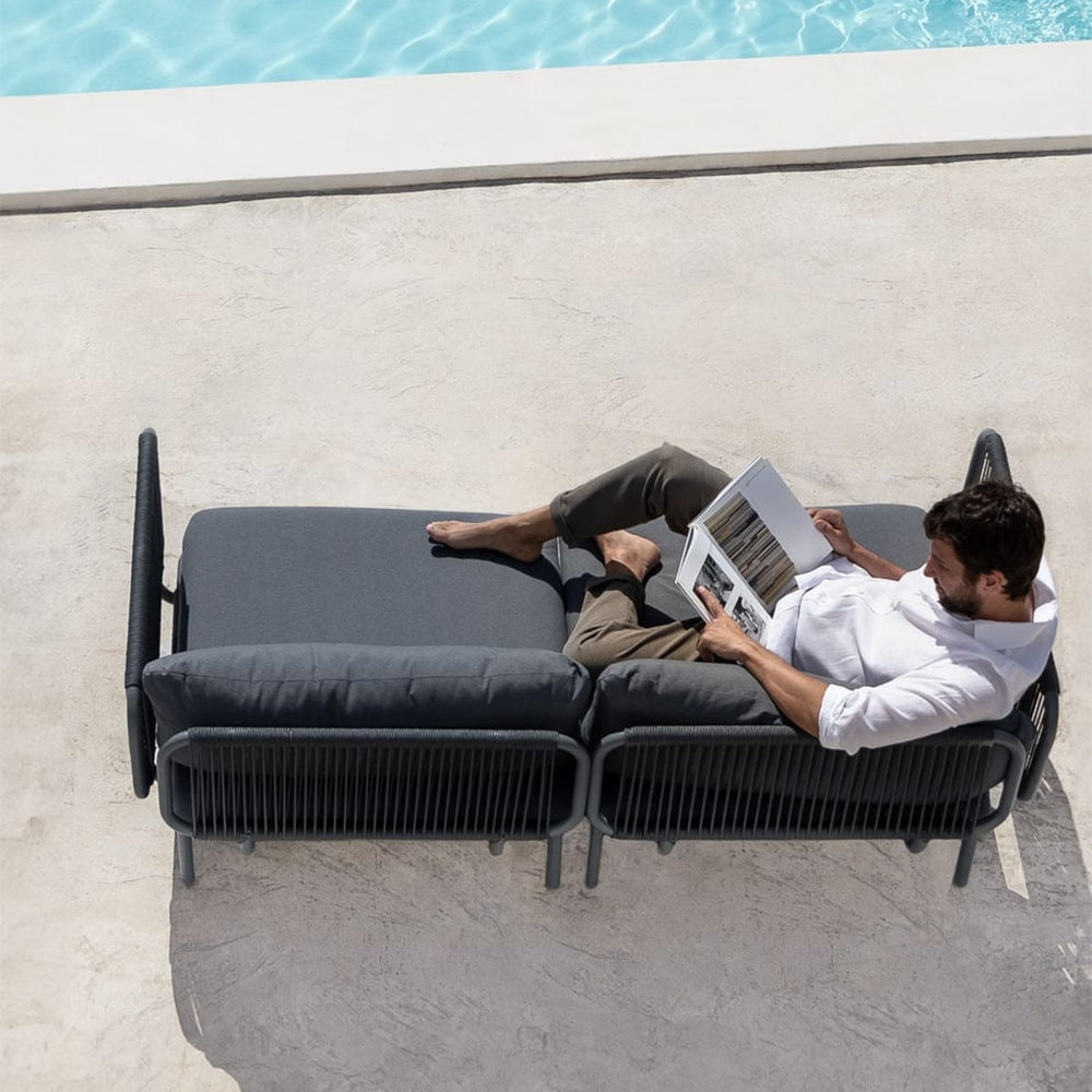 Outdoor sofa GRAFITO, two-seater system, graphite grey