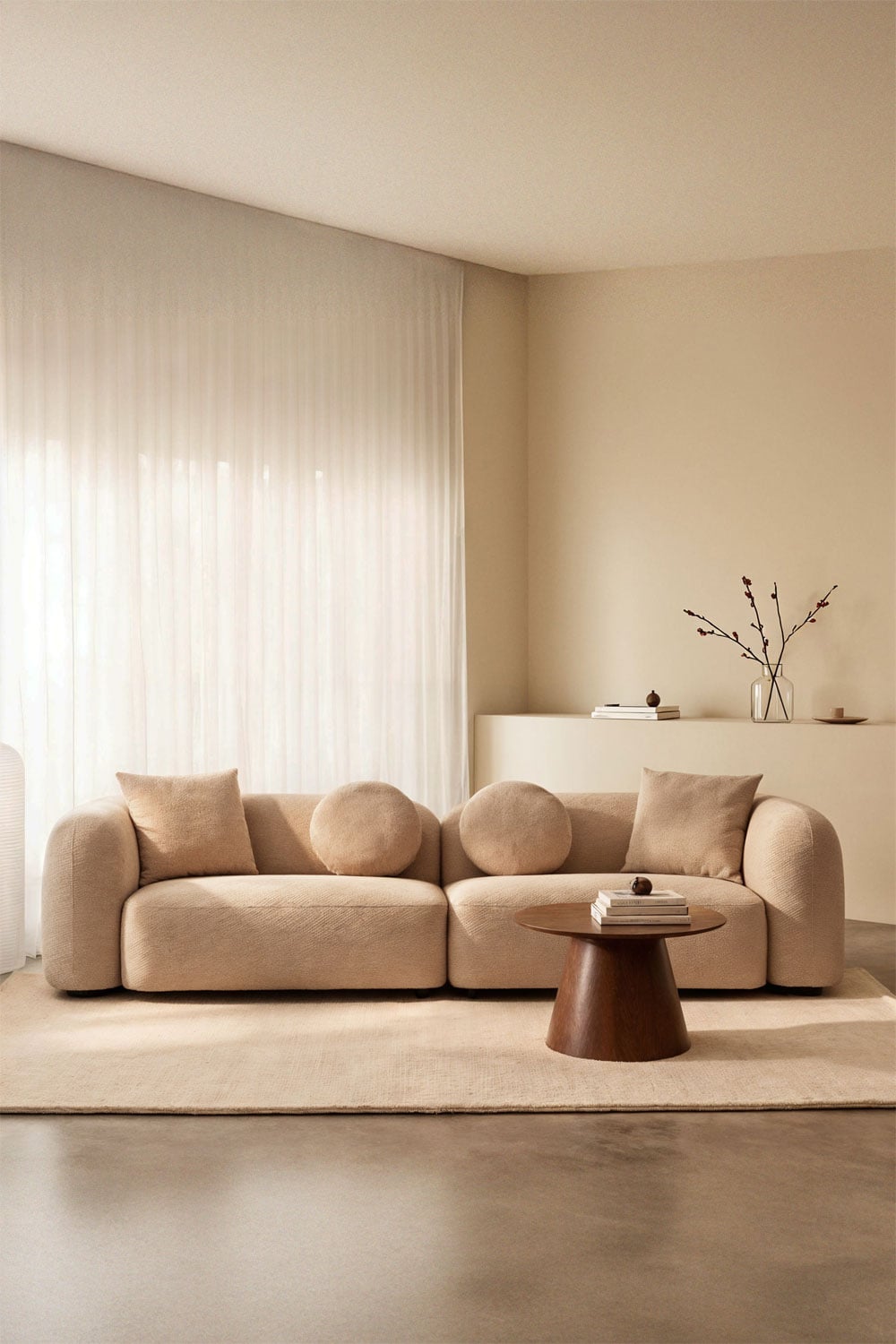 Modulinė sofa KOKONA storas latte šenilas spalvos
