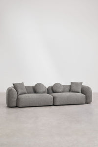 Modulinė sofa KOKONA, granito pilkas šenilas storas šenilo audinys