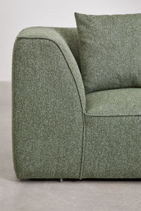 Modulinė kampinė sofa KARDENA su dešiniuoju gultu ir pufu – bendras vaizdas
