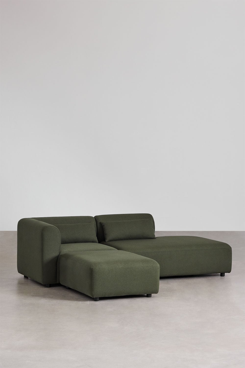 Kampinė sofa FOGLERA, šalavijo žalios spalvos šenilas šenilo