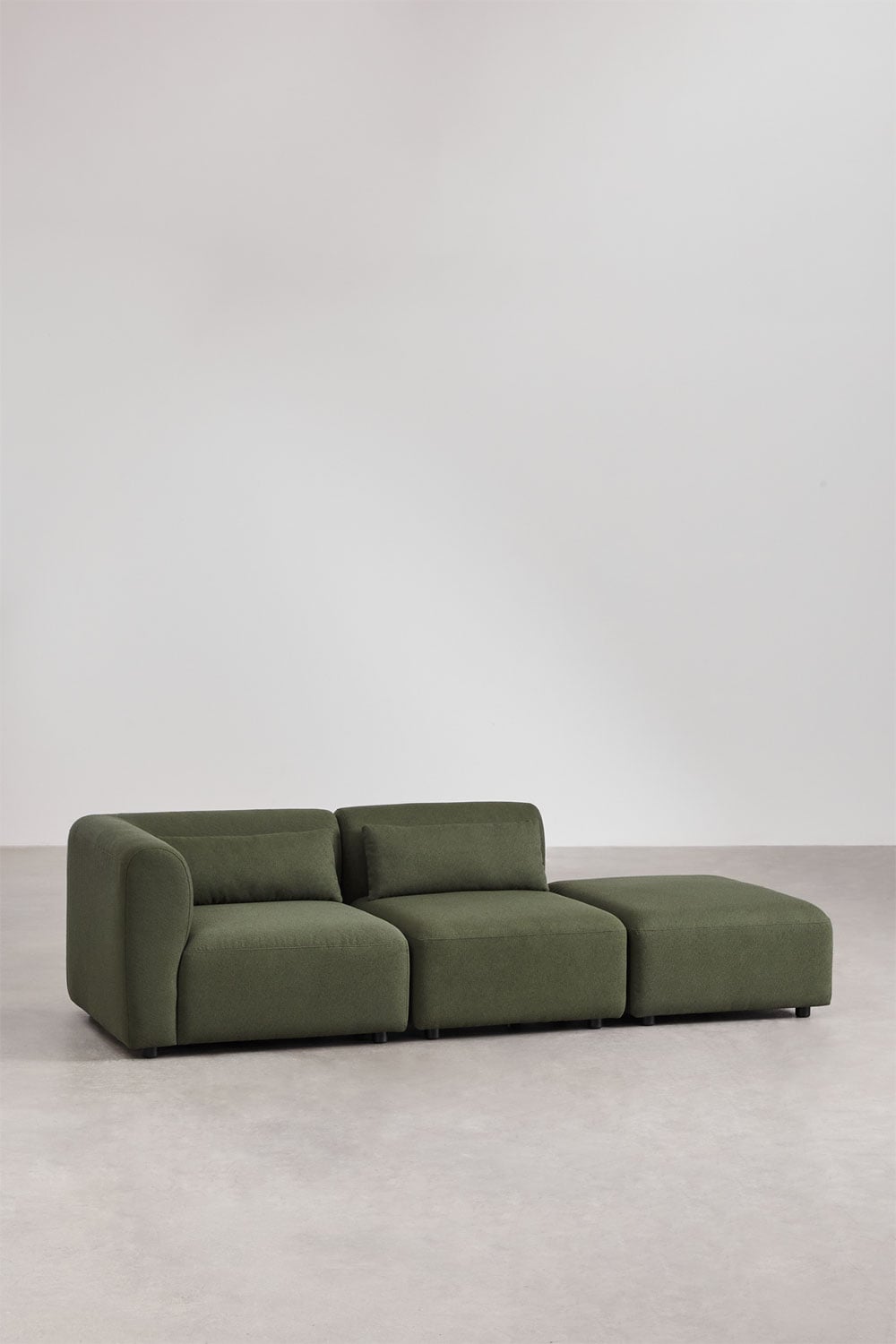 Kampinė sofa FOGLERA šalavijo žalia spalvos