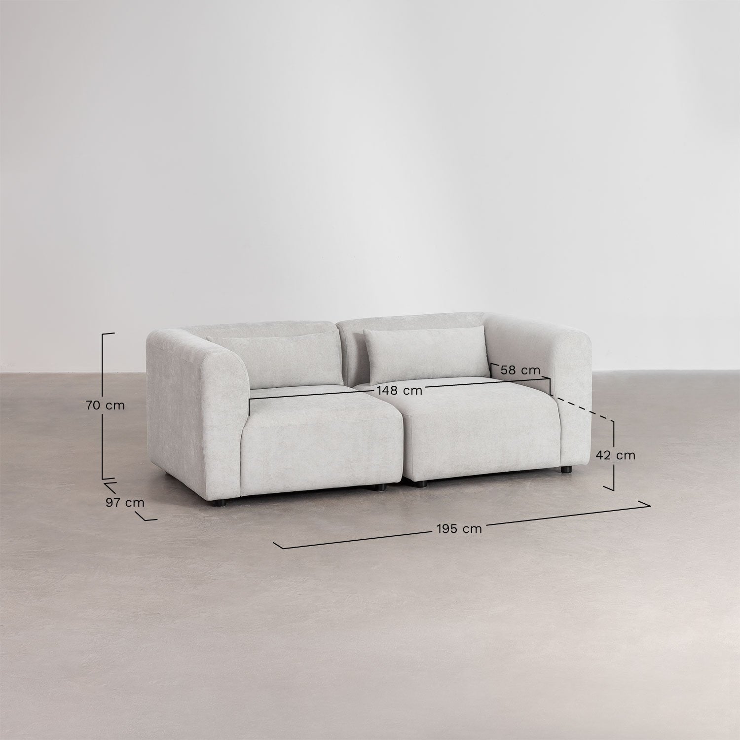 Dviejų dalių modulinė sofa FILA, žalia, teddy