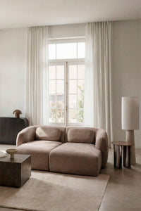 Modulinė sofa KOKETERA, rudas šenilas, 2 dalys su gultu