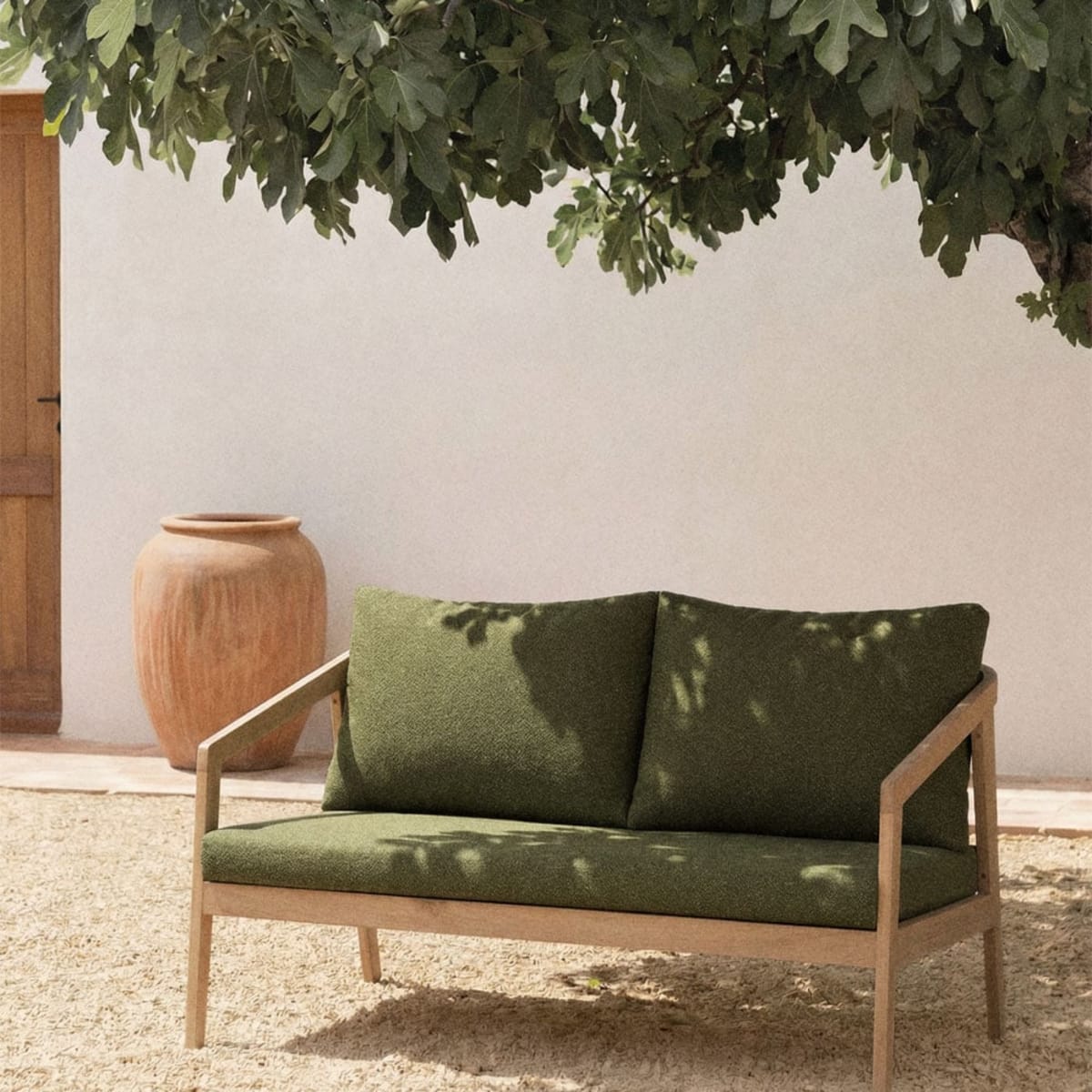 Sofa VIRVO, two-seater, light acacia brown (2 pcs.)