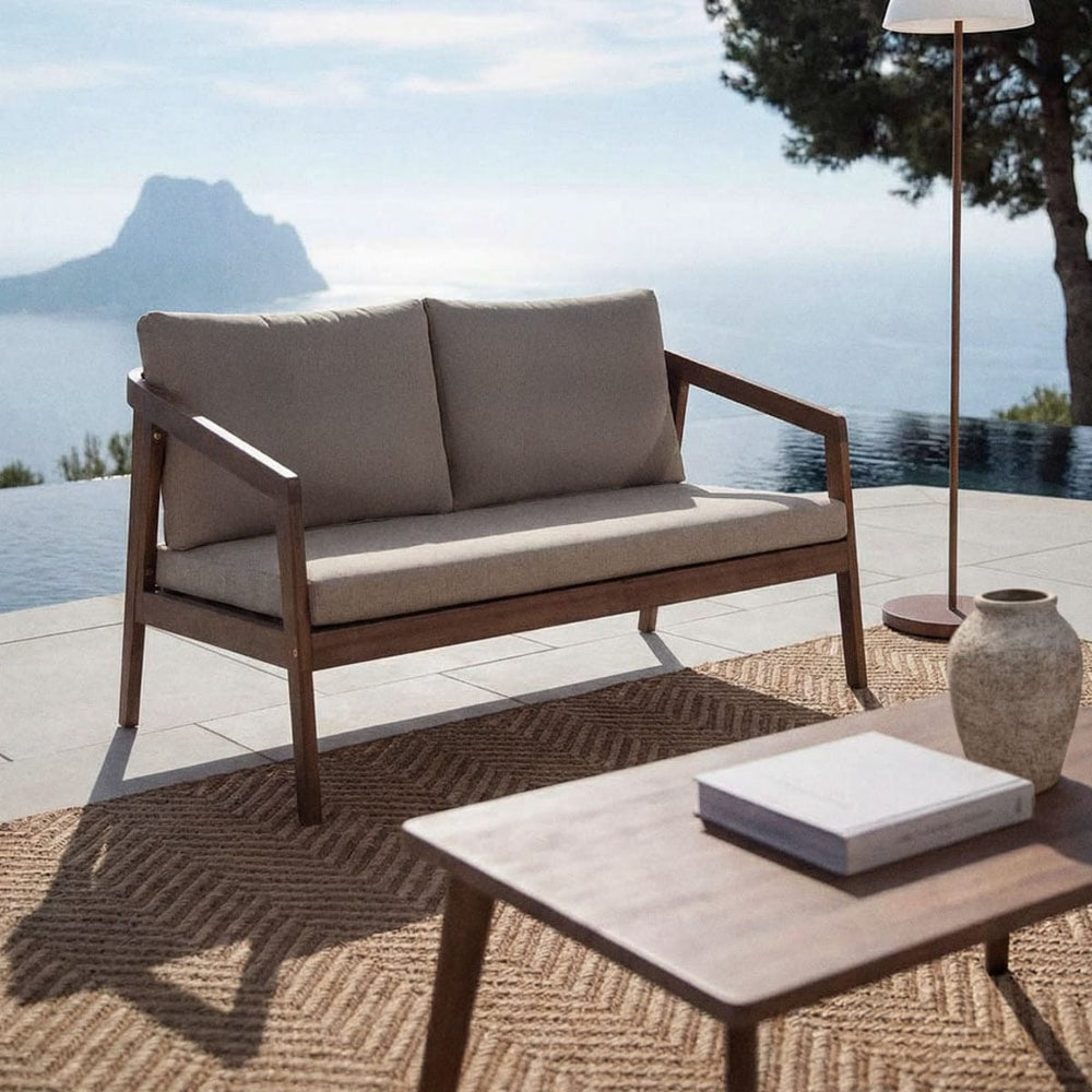 Sofa VIRVO, two-seater, dark acacia brown