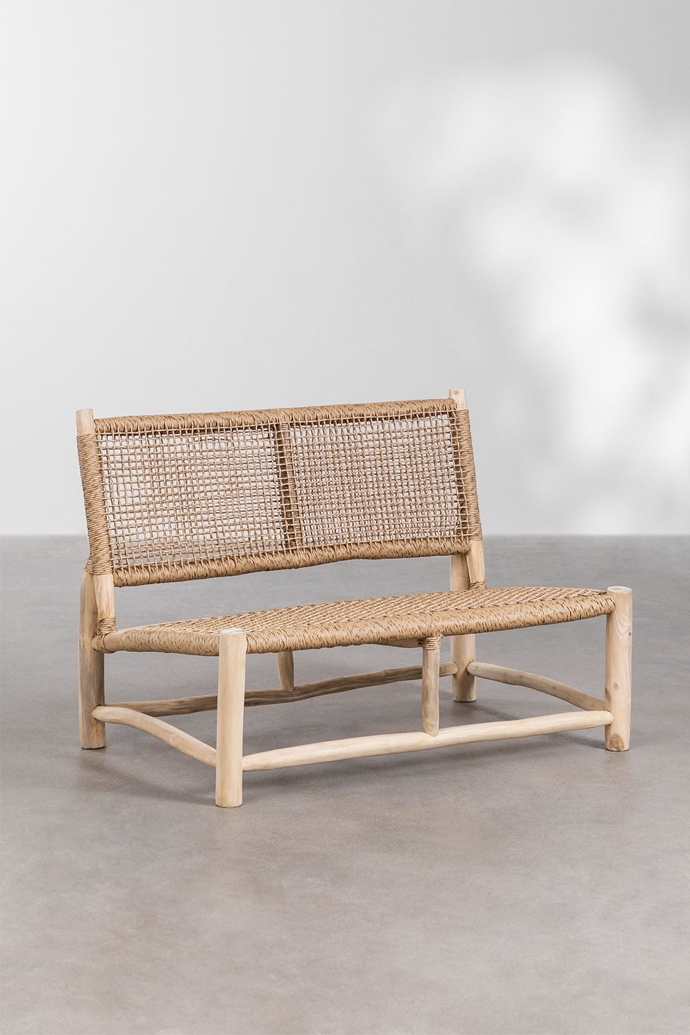 Two-seater outdoor sofa TEAK, teak wood
