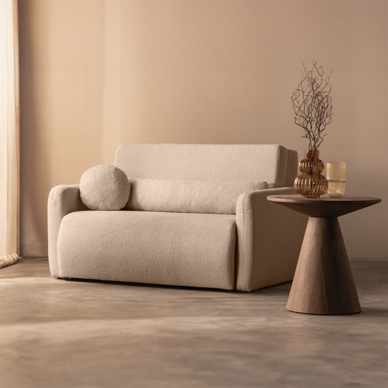 Sofa-lova DIVINA, šviesiai smėlio, boucle