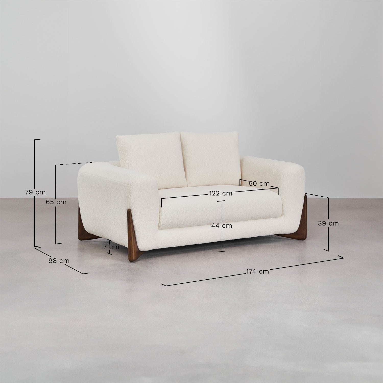 Dvivietė sofa GREVENA, balta spalva